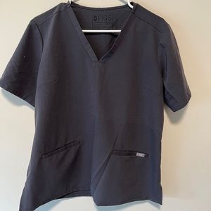 FIGS Charcoal Scrub Top Size L